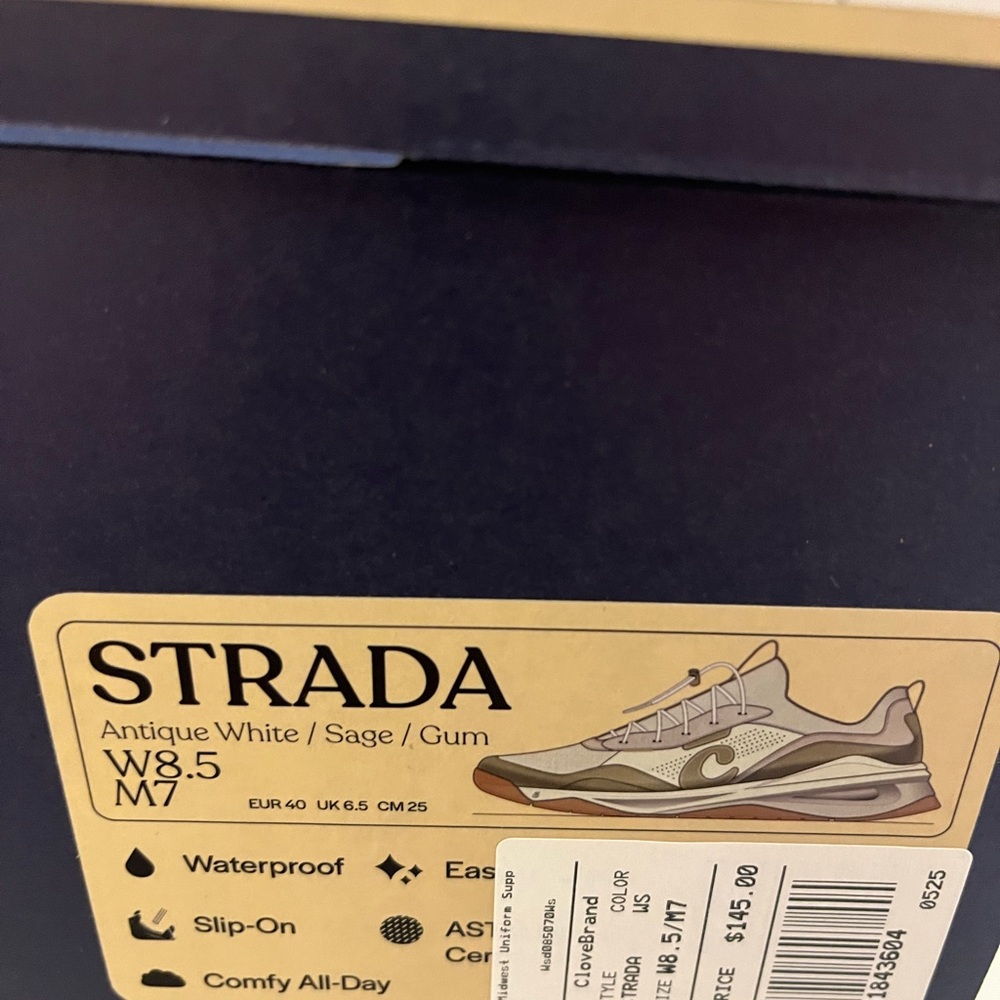NIB Clove Strada Antique White And Sage Women's Sneakers - Picture 15 of 15